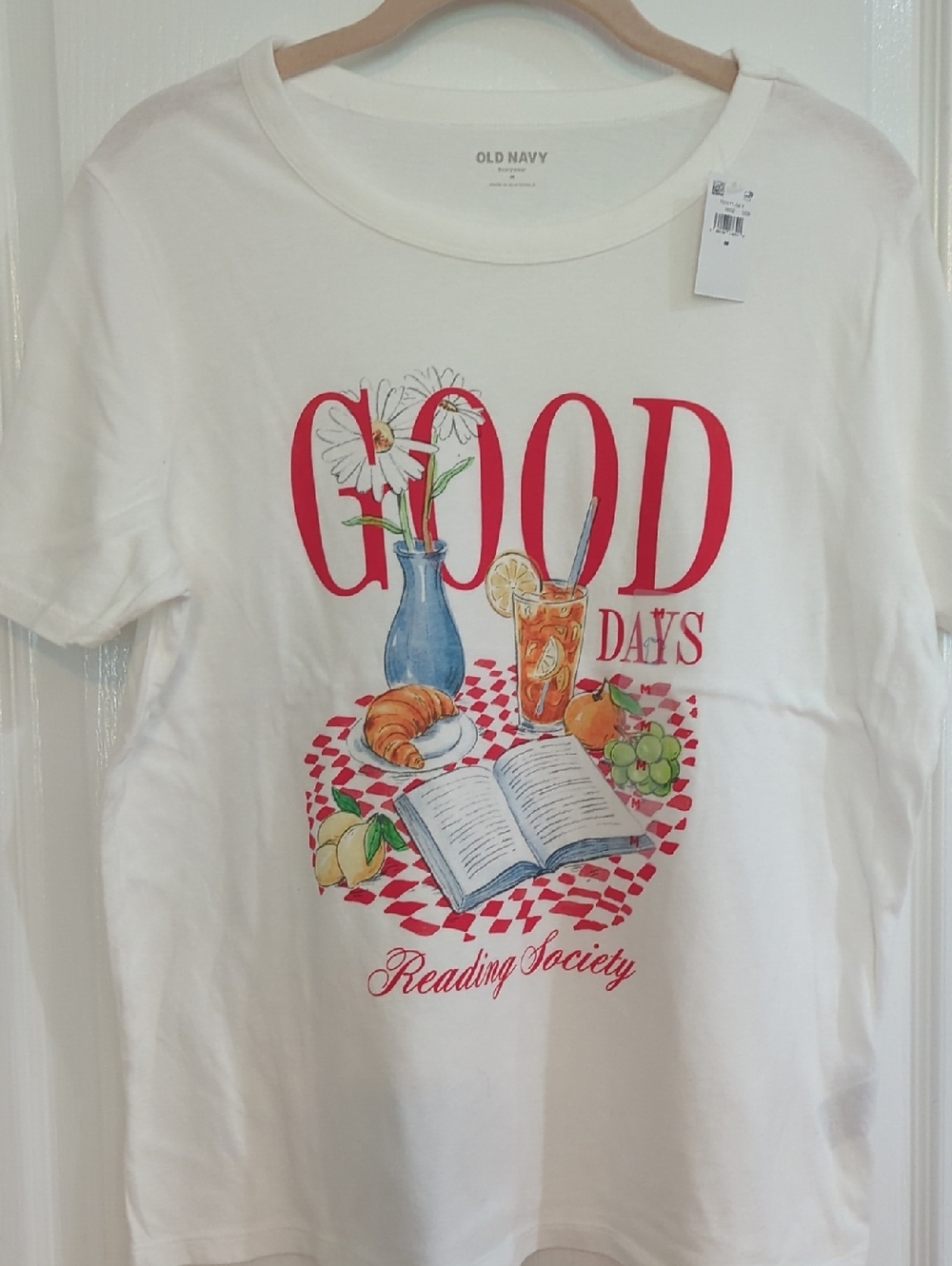 NWT Old Navy "Good Days" White Graphic Tee SzM